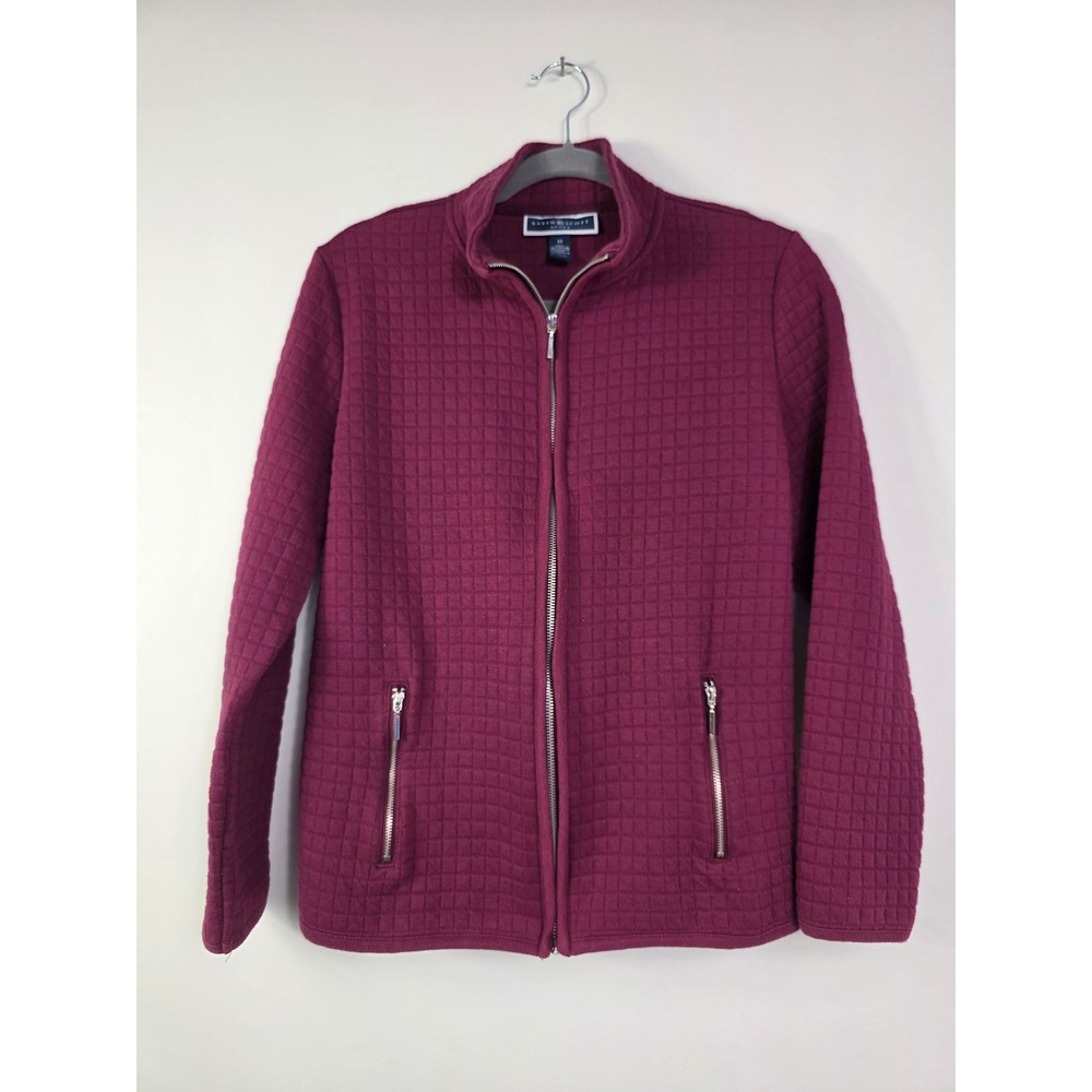 Karen Scott Sport Quilted Zip-Up Jacket Size M